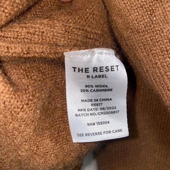 The Reset R Label Wool and Cashmere Sweater Brown Size Small - Picture 4 of 6